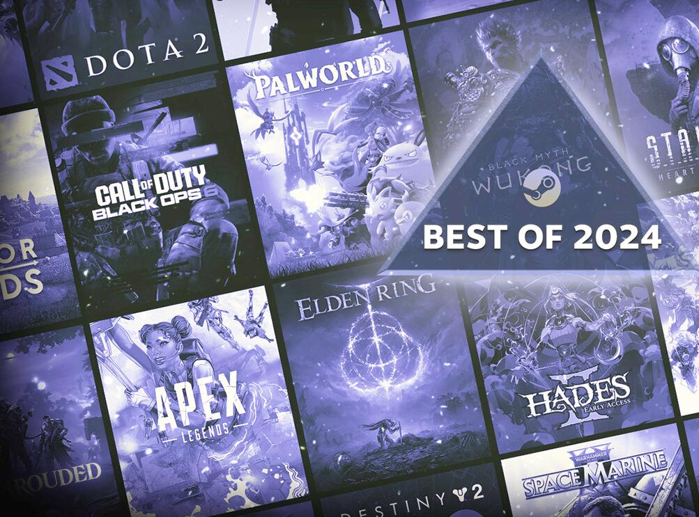 Valve列出了2024年Steam上玩得最多的100款游戏